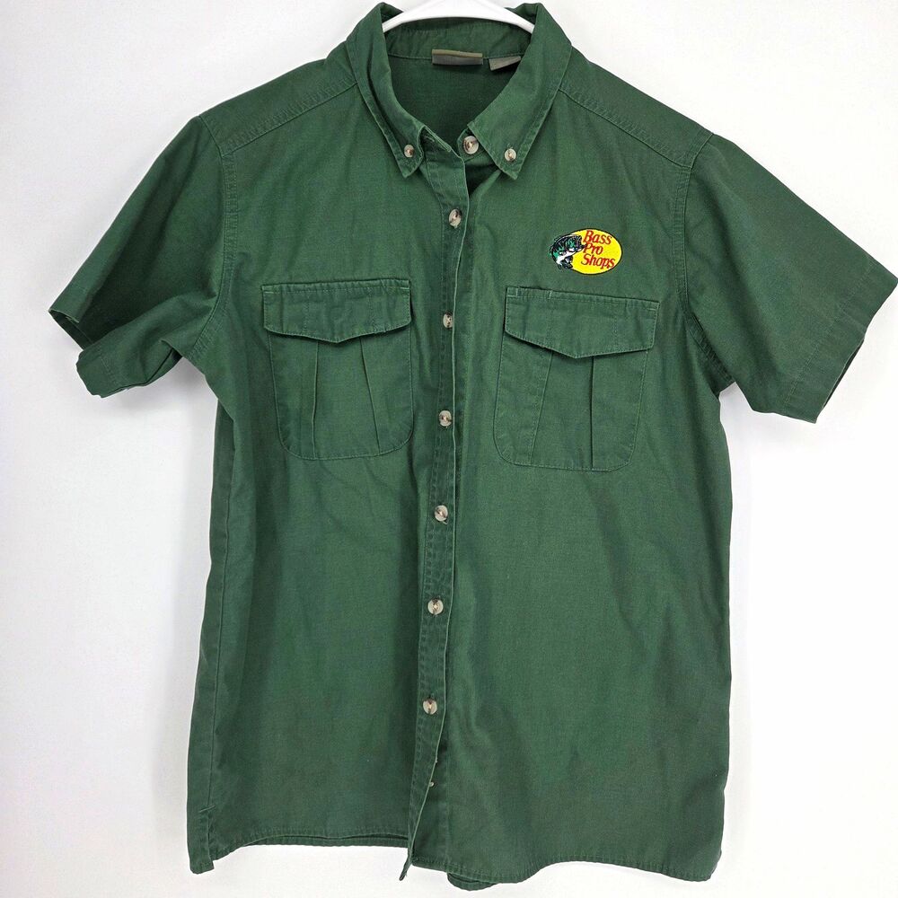 Bass Pro Shops Womens Short-Sleeve Button-up Uniform Utility Shirt Med. Gorpcore